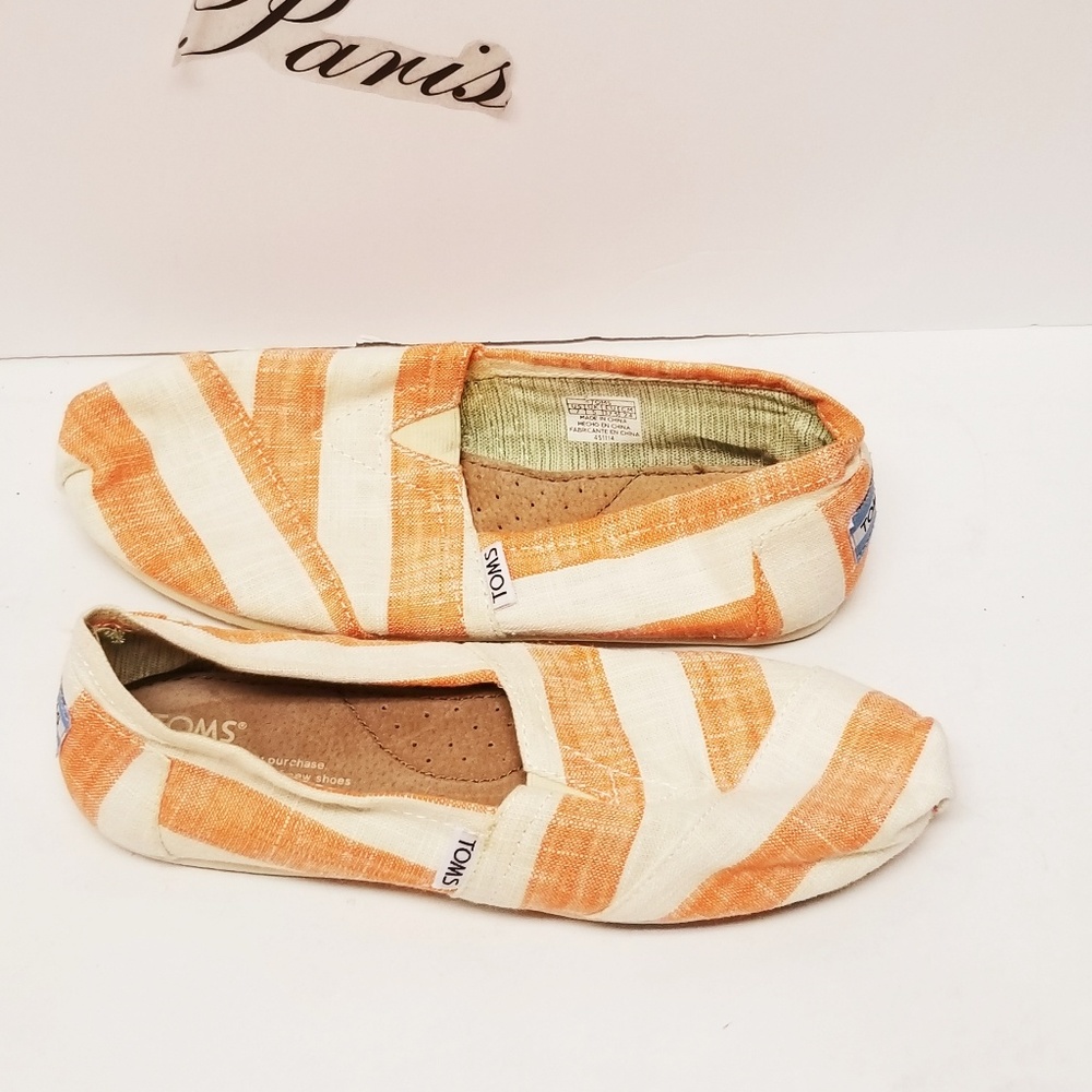 TOMS Classic Womens Striped Canavas Shoes - Picture 8 of 8